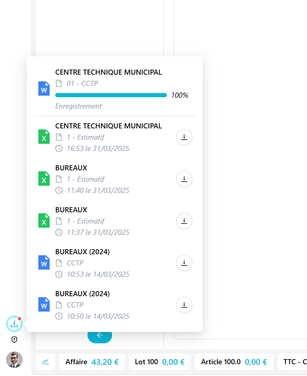 Options de génération