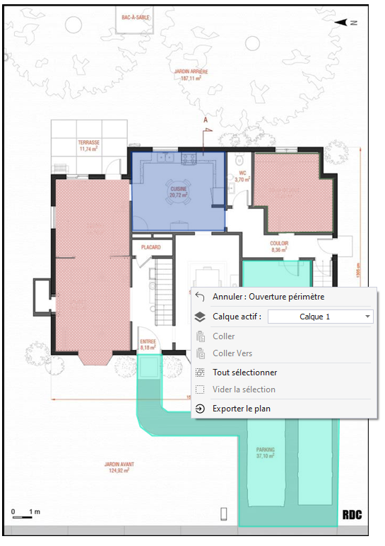 Clic droit pour exporter le plan